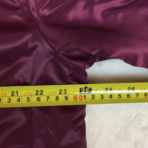 EUC Yankees Burgundy Satin Quilted Bomber Jacket - Picture 7 of 8